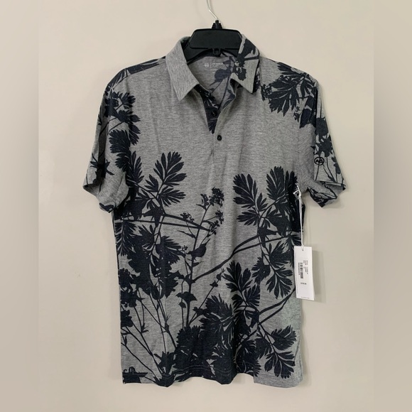 NEW AG Adriano Goldschmied Bryce S/S Polo Bold flower heather grey multi - Picture 4 of 8